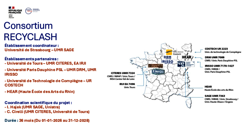 <em>Le consortium de RECYCLASH</em> Le consortium de RECYCLASH